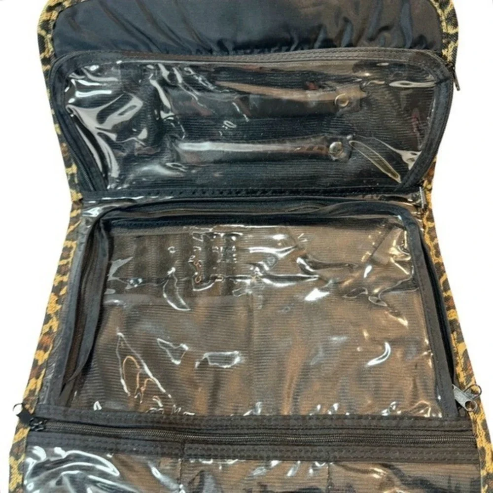 $4/40 Toiletry Cosmetic Bag Leopard Print Rhinestone Embellished Makeup‎ Travel